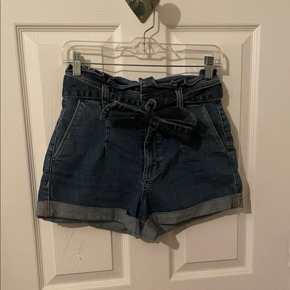Express Dark Blue High Waist Women's Shorts